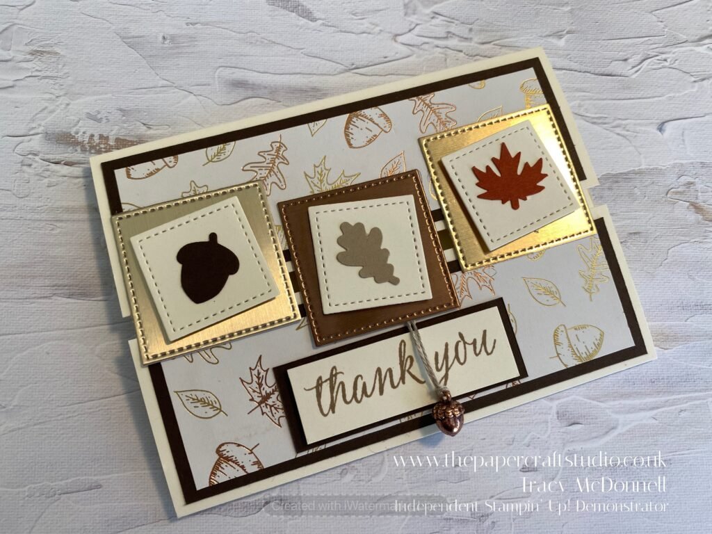 Gilded Autumn Thank You Card - The Papercraft Studio
