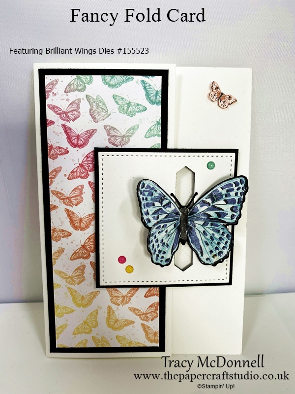 Fancy Fold Card using the Brilliant Butterfly Dies as a closure
