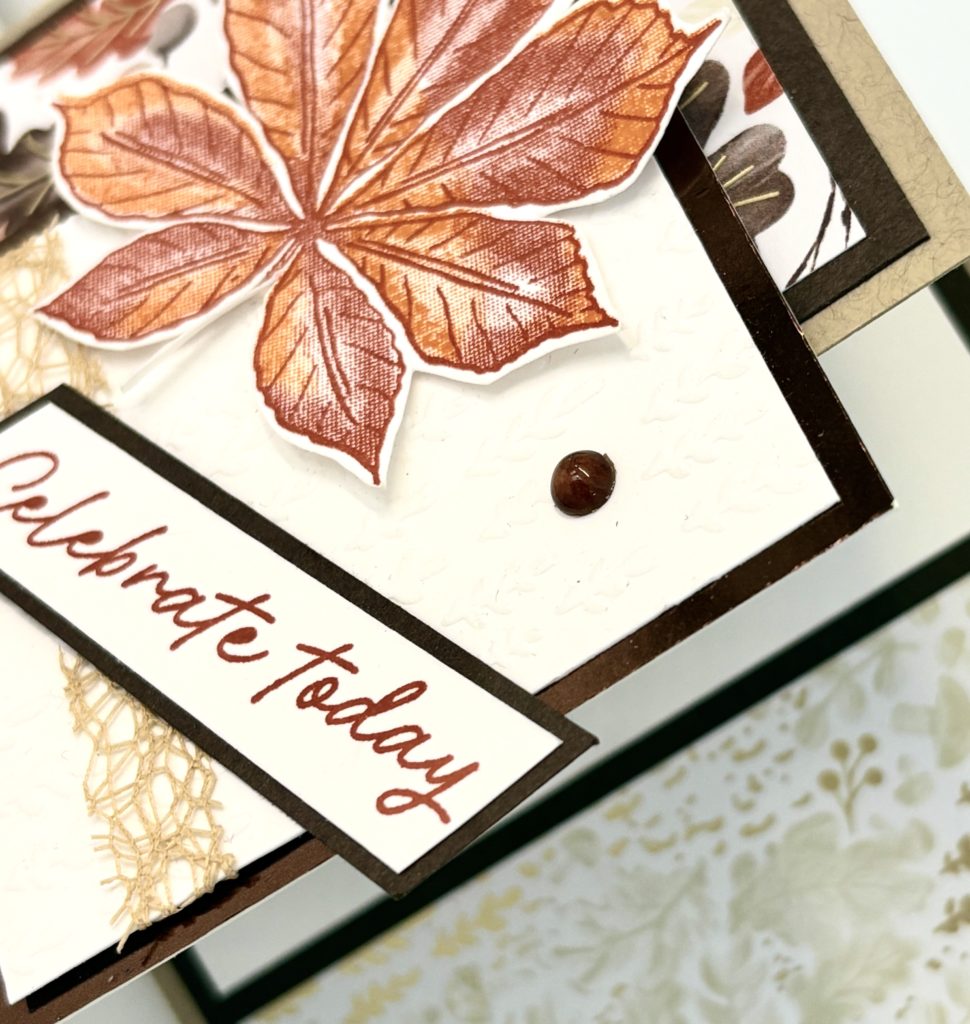 Close up of Artistic Leaves Autumn/Fall Fun Fold Card